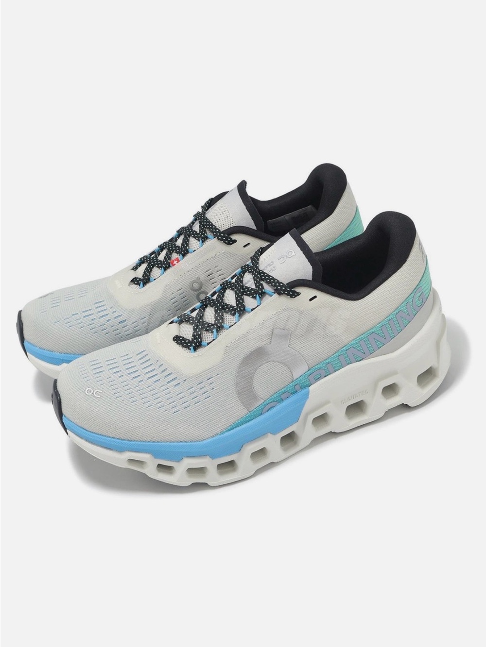 On Running Cloudmonster Sneakers in Light Gray, Blue, Black- Womens Size 9 - Picture 3 of 8